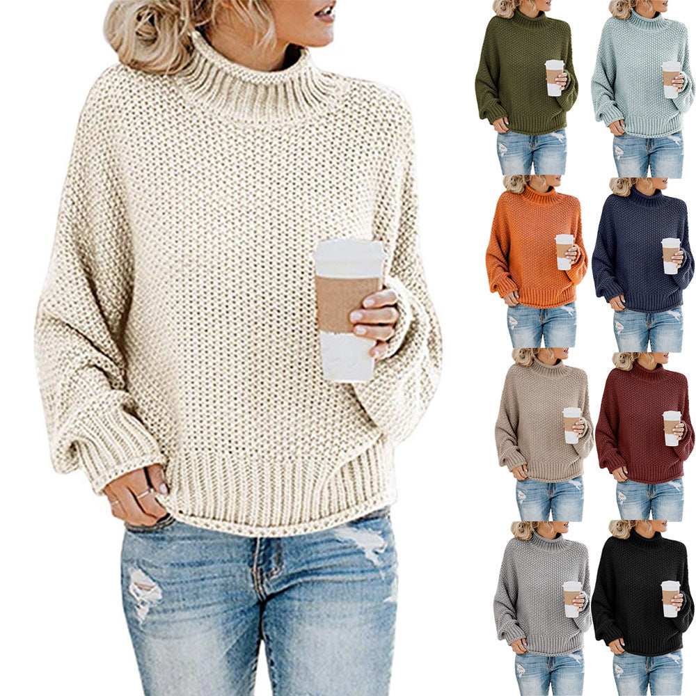 Women’s Solid Knit Turtleneck Sweater
