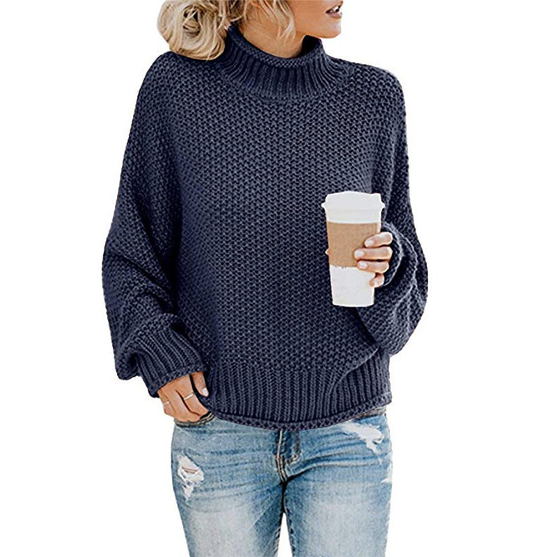 Women’s Solid Knit Turtleneck Sweater
