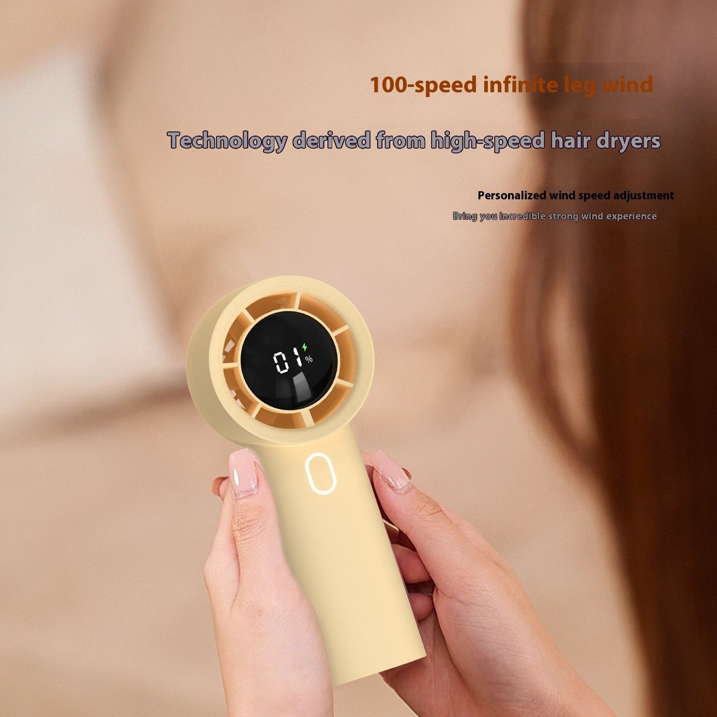 USB High-Speed Turbo Charging Desktop Handheld Fan