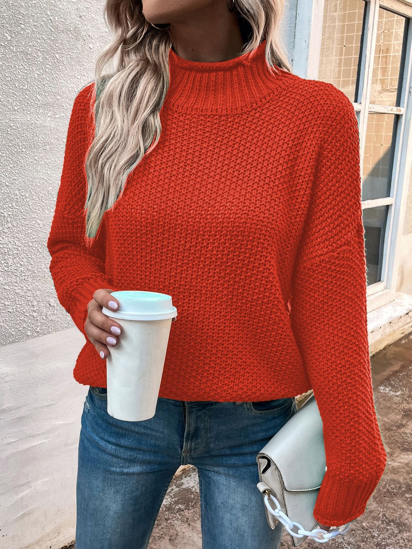Women’s Solid Knit Turtleneck Sweater