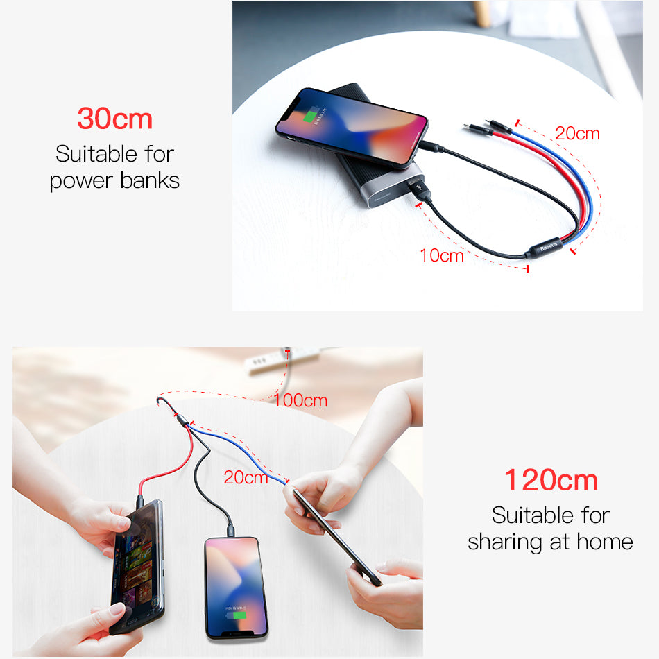 Baseus 3-in-1 Fast Charging Cable - Essential Grove