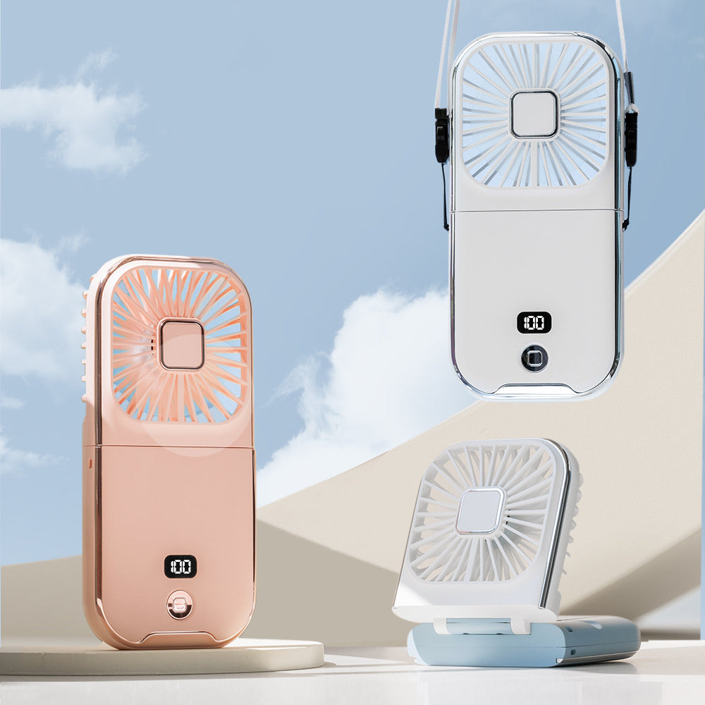 Portable Digital Display Folding Handheld Fan