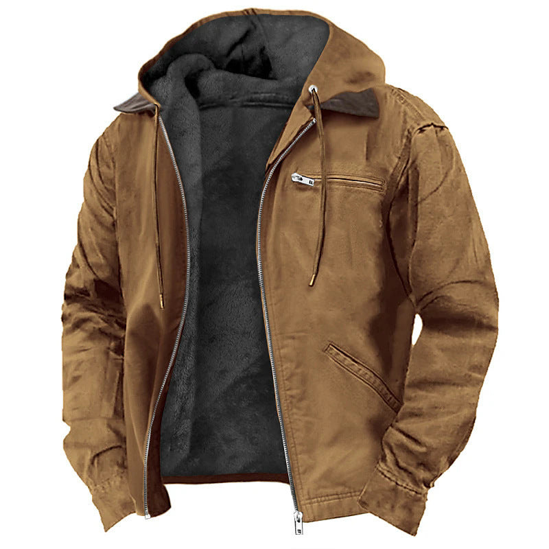 Men’s Warm Fleece Hooded Coat