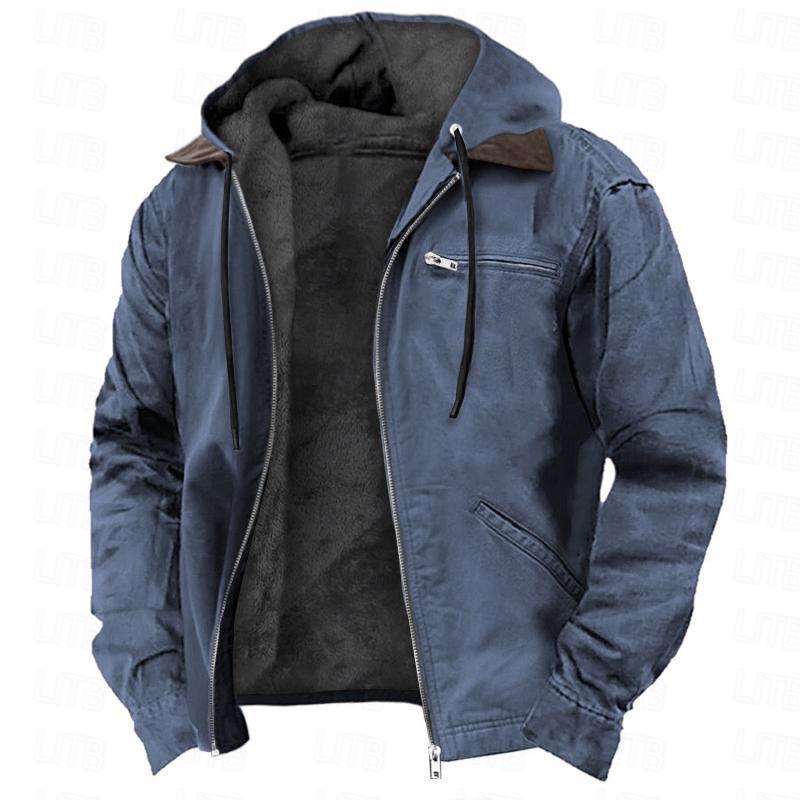 Men’s Warm Fleece Hooded Coat