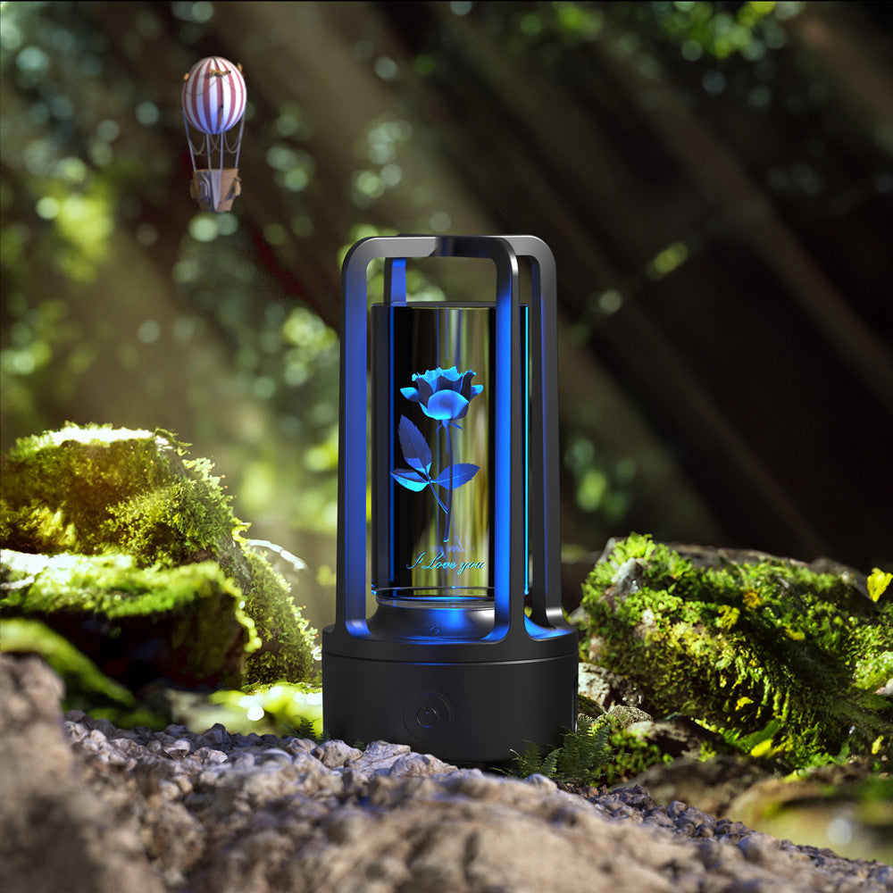 Creative 2-in-1 Audio Acrylic Crystal Lamp And Bluetooth Speaker Valentine's Day Gift Touch Night Lamp - Essential Grove