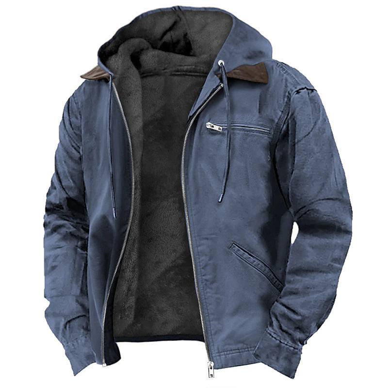 Men’s Warm Fleece Hooded Coat