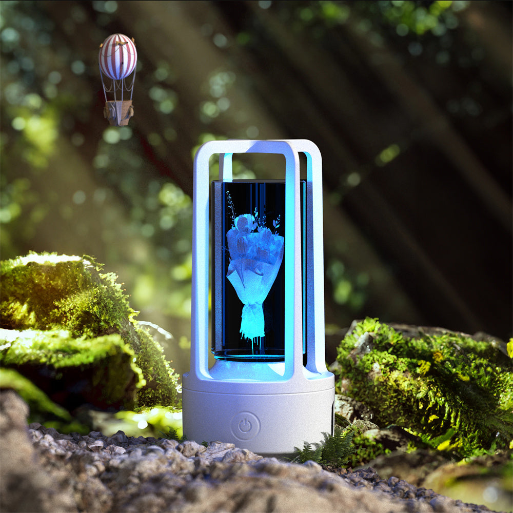 Creative 2-in-1 Audio Acrylic Crystal Lamp And Bluetooth Speaker Valentine's Day Gift Touch Night Lamp - Essential Grove