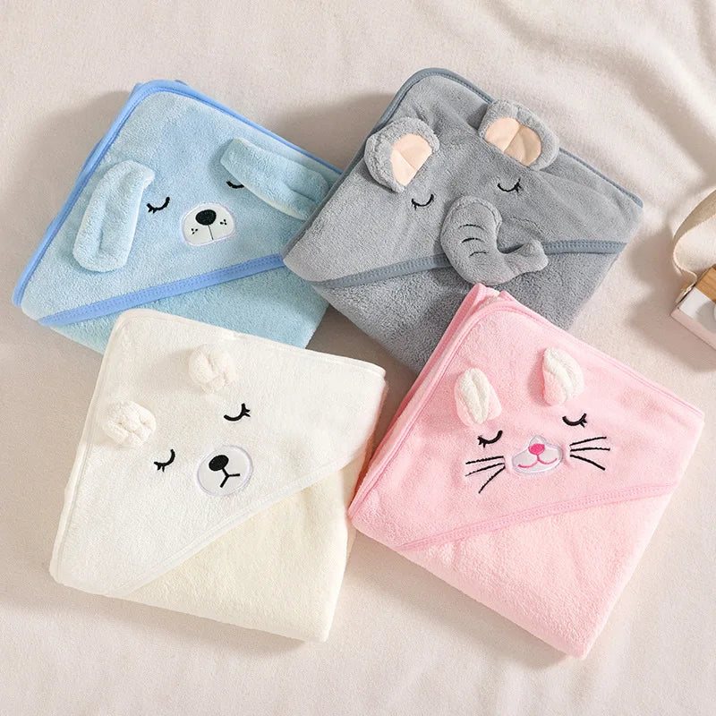 Cartoon Hooded Baby Bath Towels - Essential Grove