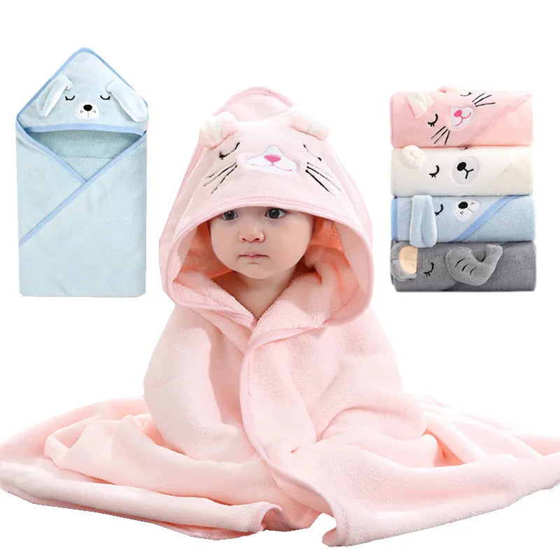 Cartoon Hooded Baby Bath Towels - Essential Grove