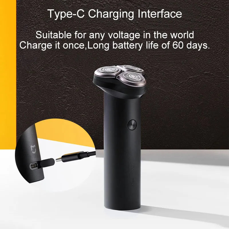XIAOMI MIJIA S300 Electric Shaver Dry Wet Shavers Triple Blade IPX7 Waterproof Beard Trimmer trimer Cutter For Men Razor Machine - Essential Grove
