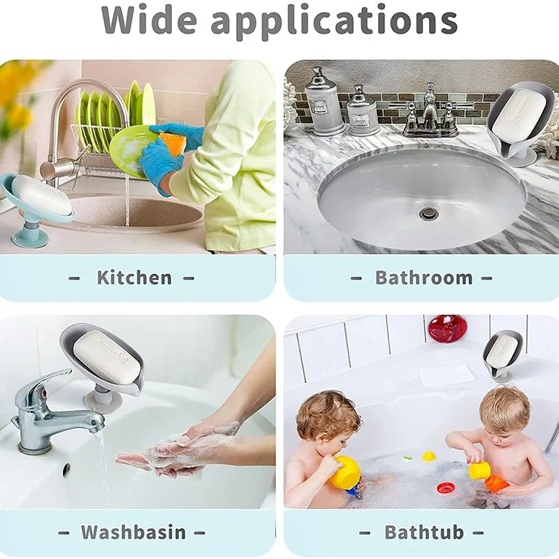 Leaf Shape Drain Soap Holder (2pcs) - Essential Grove