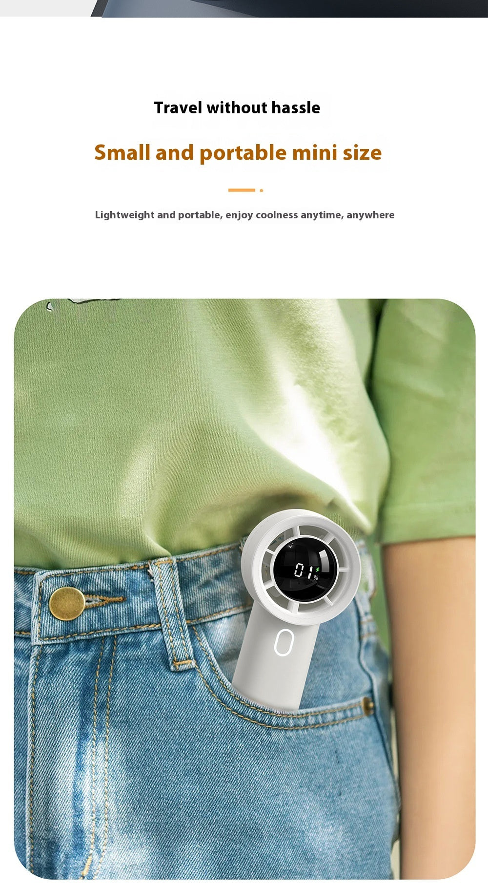 USB High-Speed Turbo Charging Desktop Handheld Fan