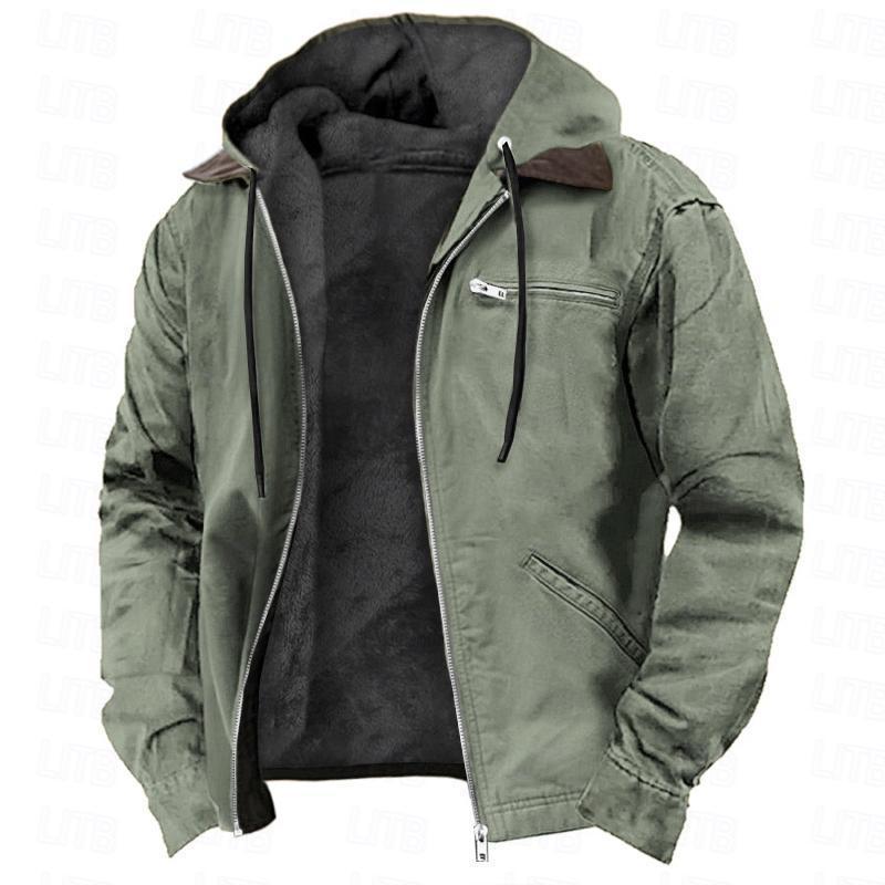 Men’s Warm Fleece Hooded Coat