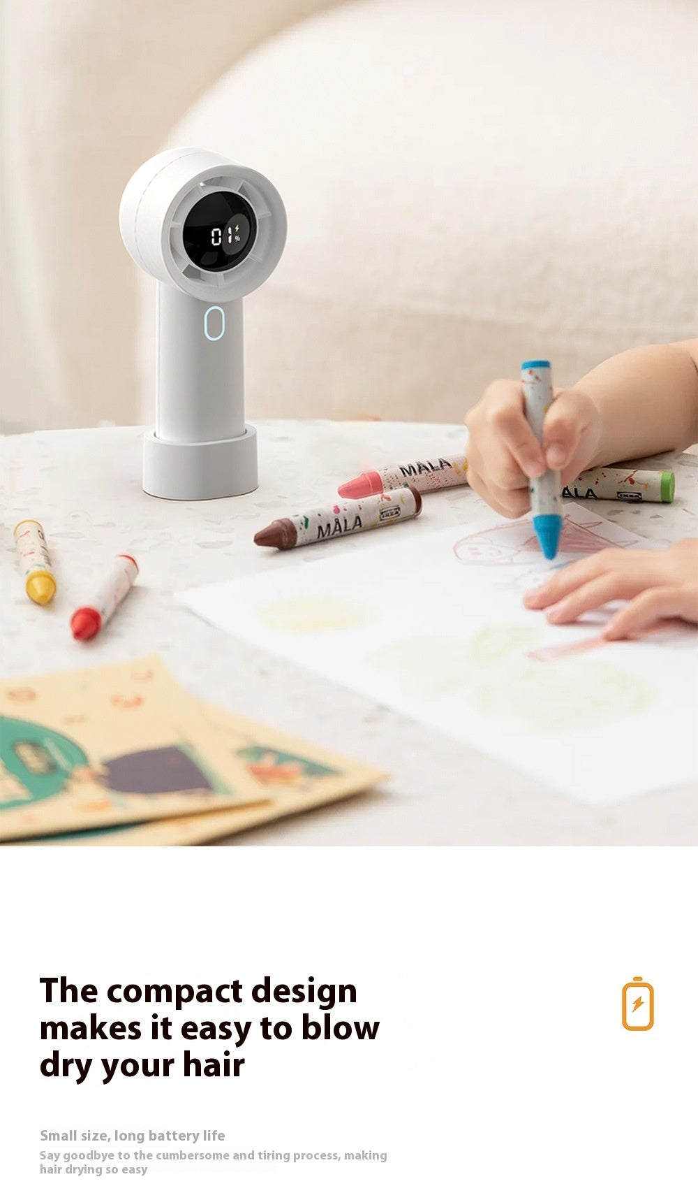 USB High-Speed Turbo Charging Desktop Handheld Fan
