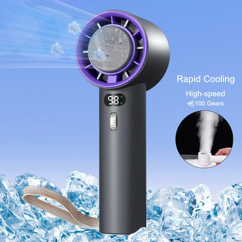 Portable Handheld Turbo Cooling Fan – 3000mAh Rechargeable