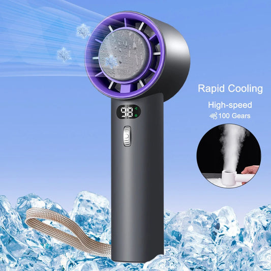 Portable Handheld Turbo Cooling Fan – 3000mAh Rechargeable