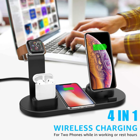 4-In-1 Wireless Fast Charging Stand For iPhone - Essential Grove