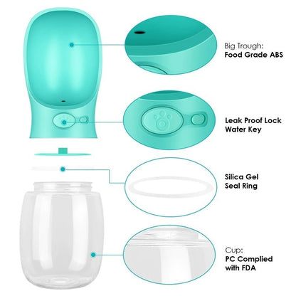 Portable Pet Dog Water Bottle - 350ml (11.8oz), 550ml (18.6oz) - Essential Grove