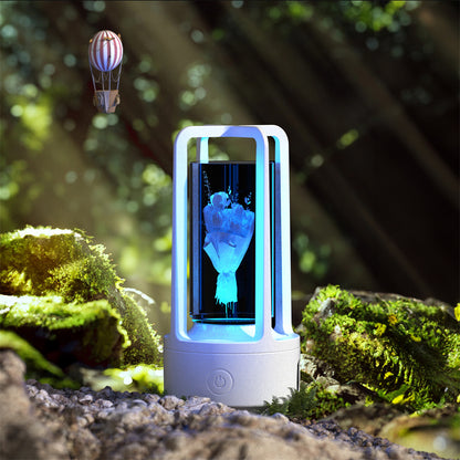 Creative 2-in-1 Audio Acrylic Crystal Lamp And Bluetooth Speaker Valentine's Day Gift Touch Night Lamp - Essential Grove