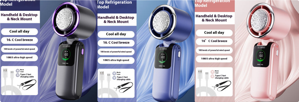High-Speed Handheld Cooling Fan – Adjustable & Portable