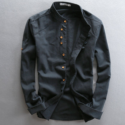 Men's Chinese Style Casual Linen Shirt
