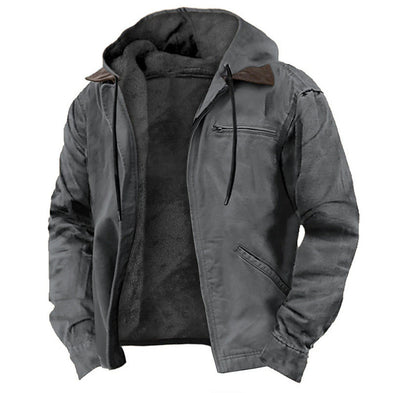 Men’s Warm Fleece Hooded Coat